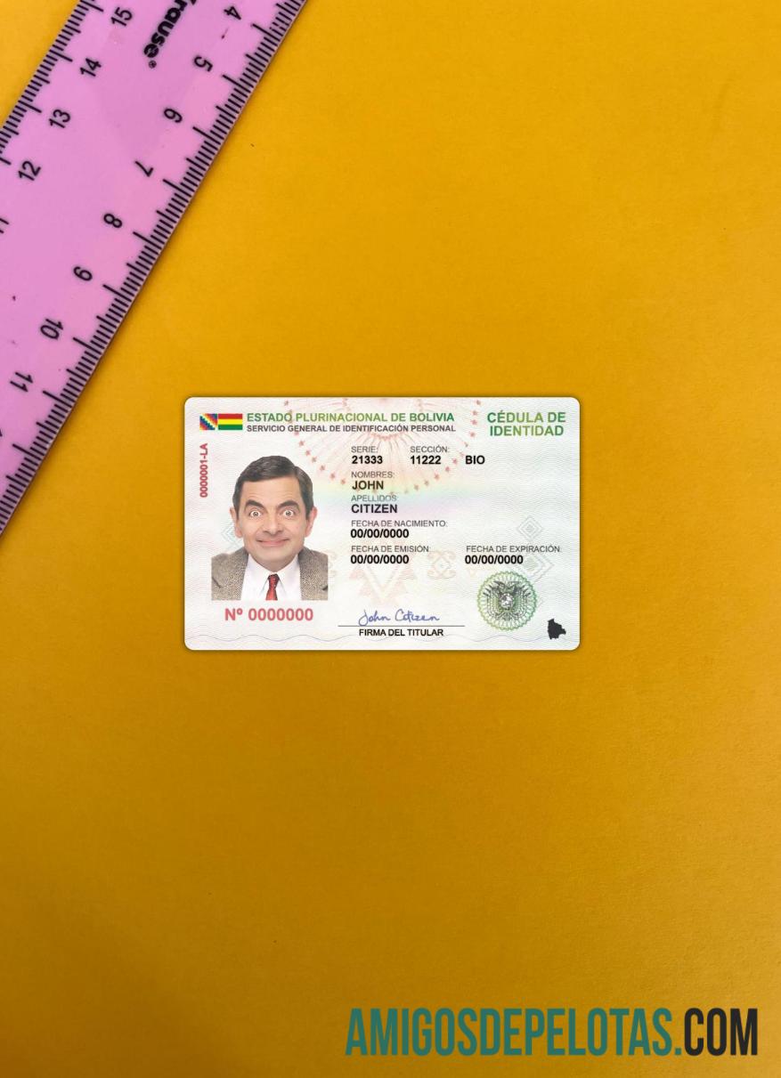 Bolivia ID Card 2023 Present olhar de foto frente exemplo